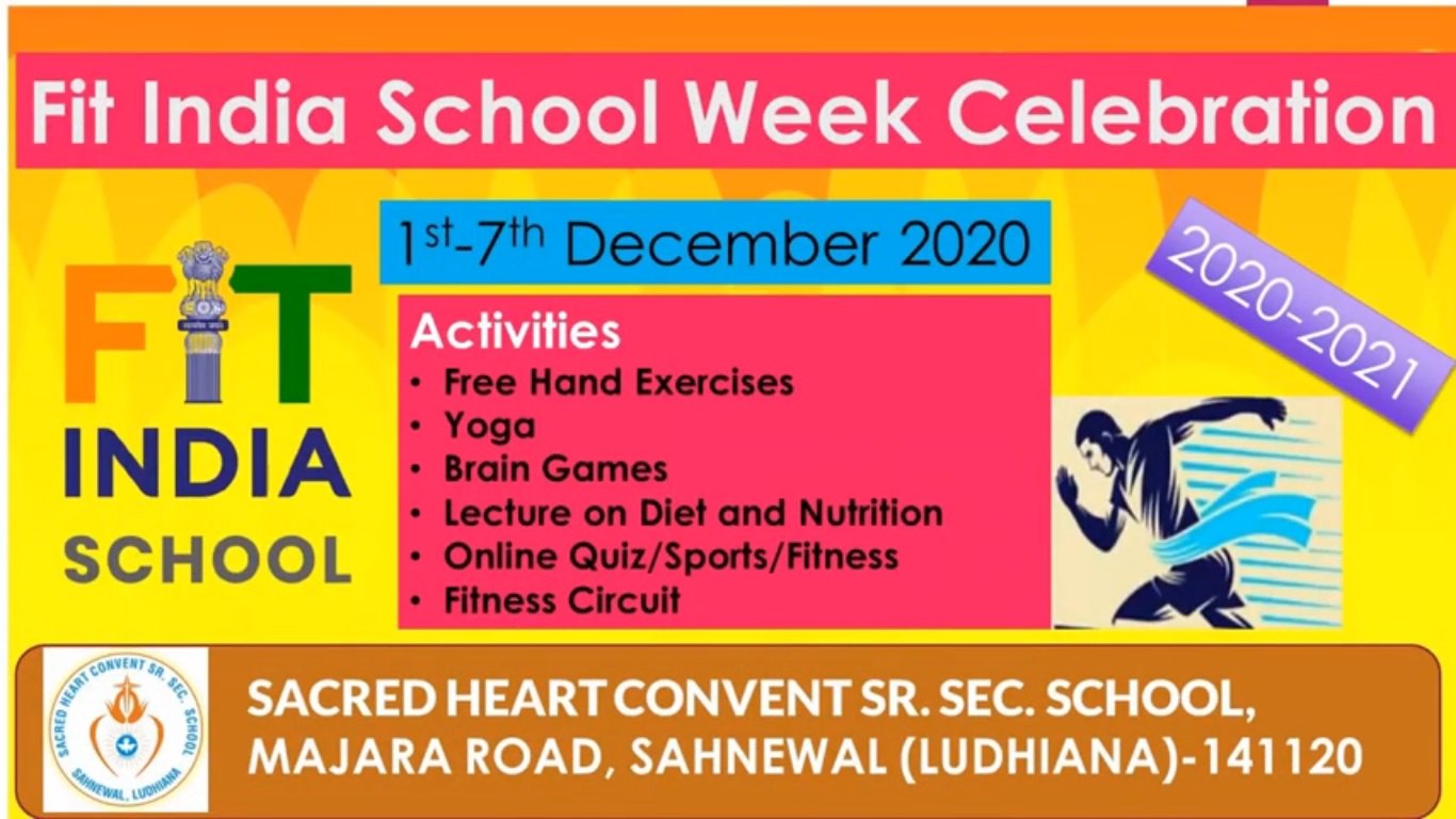 Fit India School Week Celebration at SHCS Sahnewal from 1st-7th December 2020