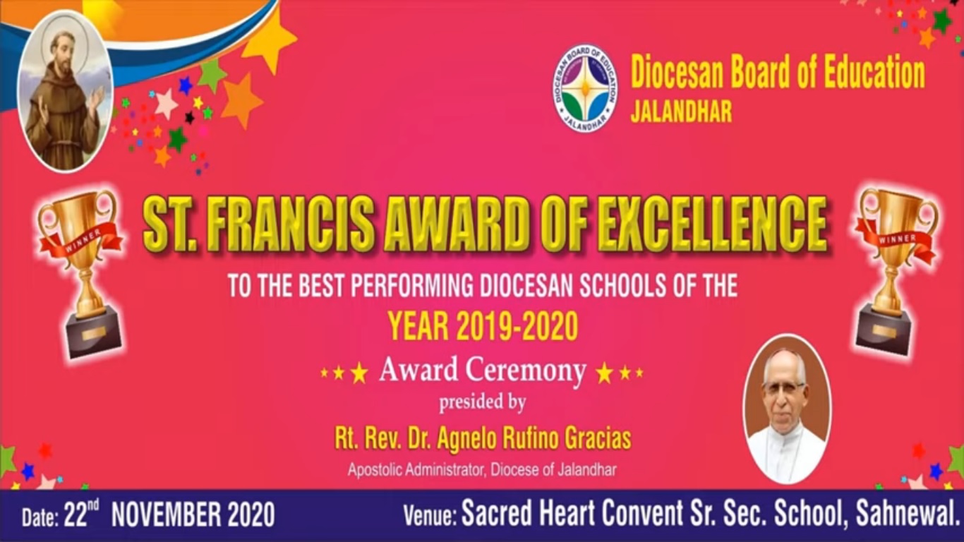 St. Francis Award of Excellence to the Best Performing Diocesan Schools of the Year 2019-2020