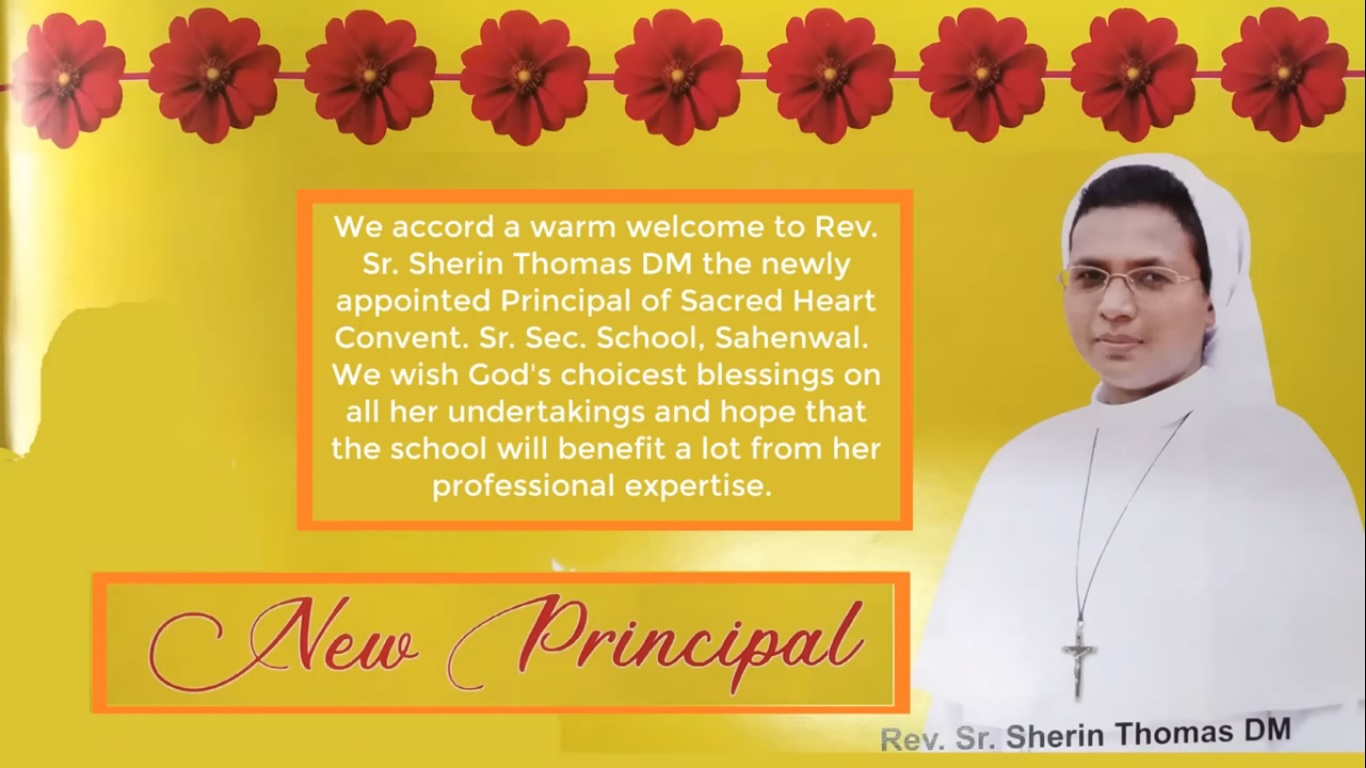 Sacred Heartians accord a warm welcome to Rev. Sr. Sherin Thomas DM the newly appointed Principal